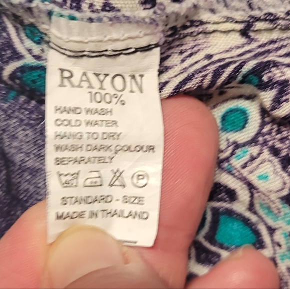 Bohemian Patterned Pants in Blue and Cream - Picture 4 of 6